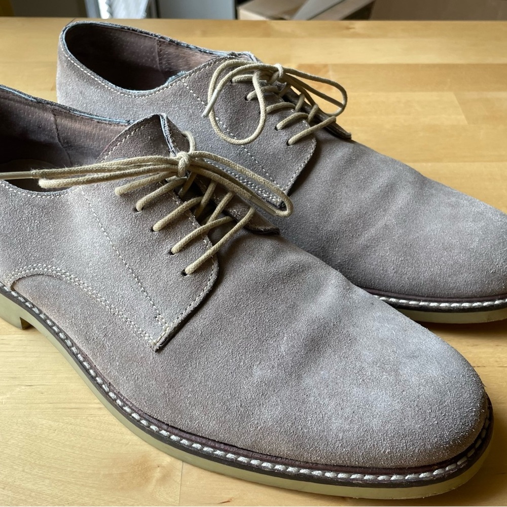 Banana Republic Men's Suede Oxfords - Gray, Size 9 1/2